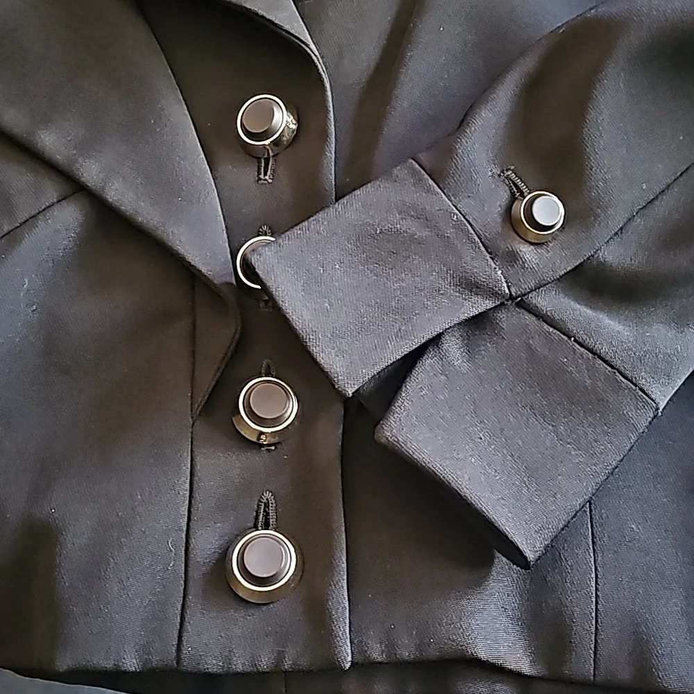 Karl Lagerfeld Vintage Cropped Jacket Triple Lapel Made in France Wool & Silk - Picture 11 of 12
